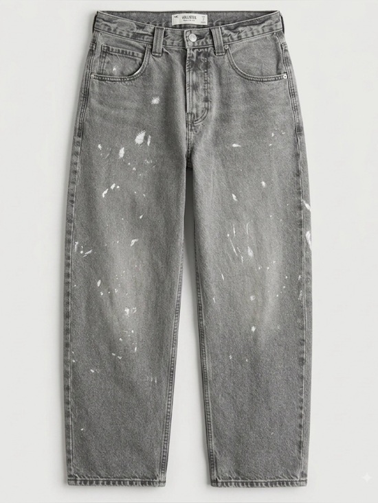 Hollister Other - Hollister Men’s Skater Baggy Jeans-Dark Gray With Paint Detail, Distressing